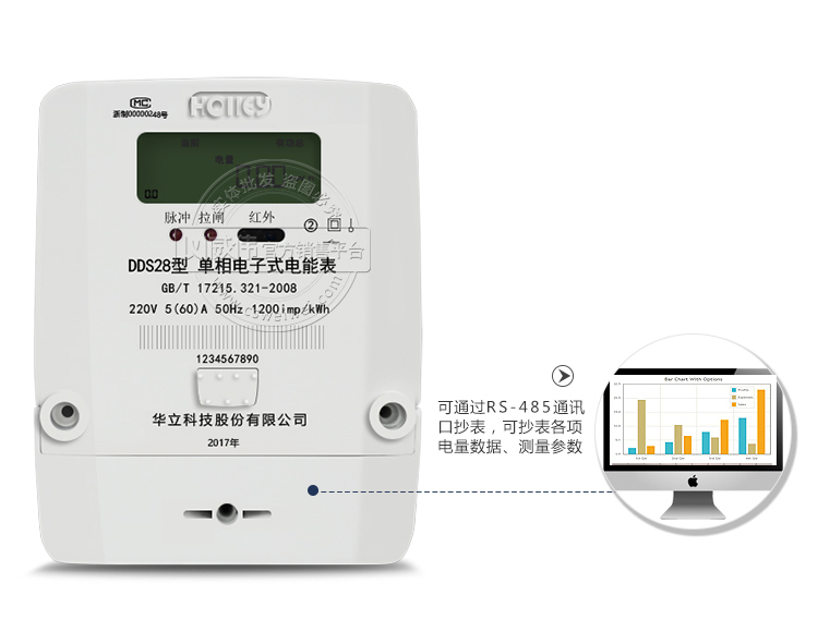 華立DDS28單相電子式電能表抄表方式